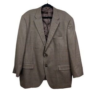 Apollo King Blazer Suit Jacket Super 150 Wool Lined‎ Vented Brown Men Size 50R